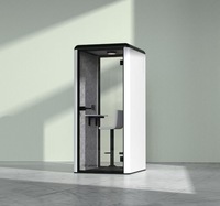 Petite Cabine Téléphonique Préfabriquée en Métal et Aluminium, Salle de Réunion Modulaire Micro Personnalisée Insonorisée