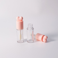 Vente en gros de tubes à gloss à lèvres vides Yunshan YS, diamètre 18 mm, couvercle en forme de cœur rose, plastique transparent épaissi, imprimé à l'écran