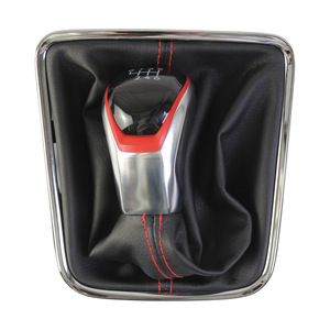Volkswagen Tiguan Gear <b>Shift</b> <b>Knob</b> 5-6 Speed Leather Red Stitching Ergonomic Design 2007-2011 - Product Image 2