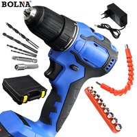 Perceuse à percussion sans fil 21V avec moteur sans balais, batterie Li-ion 2Ah, vitesse variable, réversible, couple maximal de 35N.m