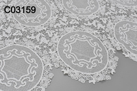 Dentelle française en maille, tissu brodé, cordon élastique, 100% polyester, dentelle soluble à l'eau pour robe de mariée
