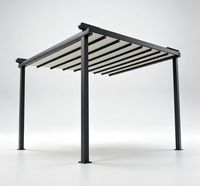 Pergola rétractable moderne en alliage d'aluminium avec voile en PVC, télécommande motorisée, étanche, pour hôtels, usage extérieur, taille personnalisée, blanc