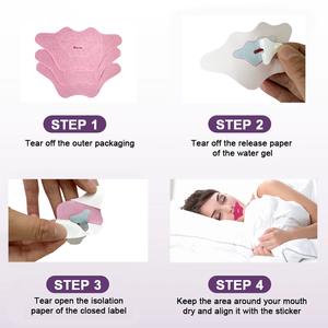 Bande adhésive pour la bouche en hydrogel hydratant hypoallergénique en forme de lèvres, adhésif doux, anti-ronflement, patch buccal hydratant pour dormir - Product Image 4