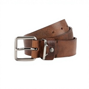 Durable Genuine Leather Belts Steel Buckle Handmade New Eco Friendly Party Square Black Color Long Lasting Waterproof - Product Image 4