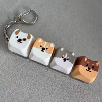 Capuchons de touches PBT personnalisés à sublimation thermique avec motif chien mignon, détachables et remplaçables, pour testeur de commutateurs de clavier mécanique et porte-clés