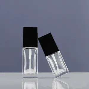 New Product Square Shape Clear Glass Perfume Bottle With Spray Pump For Woman And Men