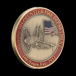 Factory <strong>Custom</strong> Fire <strong>Department</strong> Collectible Copper Plated Firefighter Souvenir Challenge Coin - Product Image 4