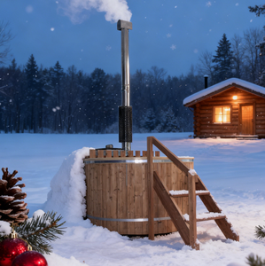 4-6 Kişilik Modern Dış Mekan Odun Ateşlemeli Sıcak Küvet - Kanada Kırmızı Sediri ve Hemlock SPA Küveti (FSC Sertifikalı) Bahçe ve Villalar İçin - Product Image 2