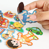 Meilleures ventes : Livre d'autocollants puzzle pour enfants, jouets éducatifs, livre silencieux magnétique pliable pour enfants