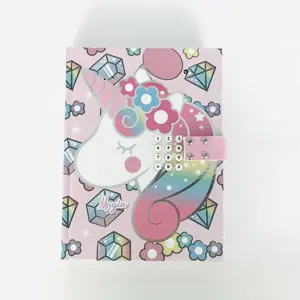 Papelería Útiles escolares Stock Diario secreto de unicornio personalizado con Diario de sonido con bloqueo de código - Product Image 1