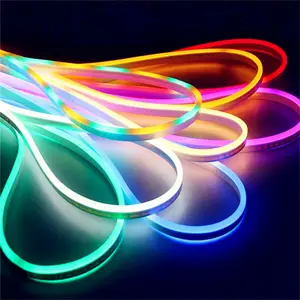 110V/220V dobrável mini led rgb neon flex mangueira de borracha tubo macio