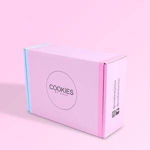 <span class=keywords><strong>Caja</strong></span> <span class=keywords><strong>de</strong></span> envío <span class=keywords><strong>con</strong></span> logotipo <span class=keywords><strong>de</strong></span> <span class=keywords><strong>mensaje</strong></span> personalizado interior blanco exterior rosa para tienda <span class=keywords><strong>de</strong></span> galletas - Product Image 1