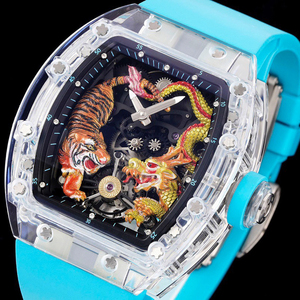 มาสเตอร์พีซ51-01นาฬิกาข้อมือคริสตัลนาฬิกา Tourbillon ลายเสือมังกรนาฬิกากันน้ำคู่มือลมใช้ได้ทั้งชายและหญิง - Product Image 3