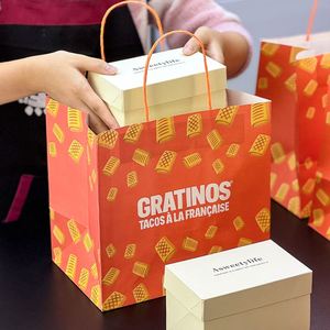 Bolsas de Papel Kraft Reciclables y Desechables Ecológicas para Comida para Llevar de Restaurantes, con Impresión Personalizada de su Propio Logotipo - Product Image 3