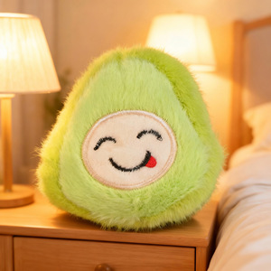Porte-clés en peluche Avocat Kawaii, <span class=keywords><strong>vert</strong></span>, duveteux et moelleux, avec visage à langue sortie, pour décoration de <span class=keywords><strong>sac</strong></span> à dos pour filles - Product Image 3