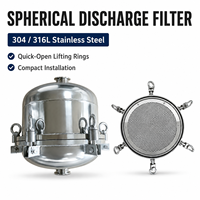 Boîtier de filtre sanitaire en acier inoxydable 304 316L à ouverture rapide, filtre compact à décharge sphérique avec écran amovible