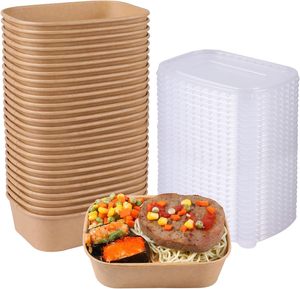 Récipient à emporter rectangulaire personnalisable de 24oz pour animaux de compagnie bol de service jetable pour <span class=keywords><strong>nouilles</strong></span> à salade pour restaurants - Product Image 2