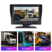 Caméra embarquée pour camion modèle à bouton-poussoir 2CH avec double entrée caméra, moniteur 7 pouces, étanche pour les grands véhicules utilitaires