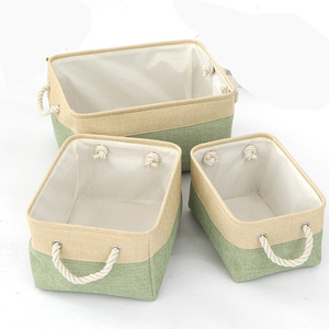Fabric Storage Basket Cloth Baskets Nursery Baskets Small Storage Bins for Baby with Rope Handles foldable cloth storage box