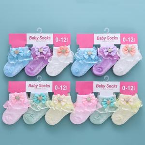 बॉलीश कैंडी रंग ग्रीष्मकालीन जाल कपास की लड़की राजकुमारी प्यारा शुद्ध रंग सुंदर बाल मोजे - Product Image 2