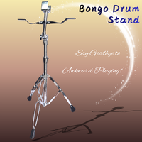 Support de bongo électroplaqué, support de percussion professionnel à double support, trépied réglable en hauteur et antidérapant