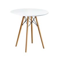 Table à manger ronde en plastique imperméable au design moderne et épuré pour la maison, l'appartement, le balcon, les salles de conférence et l'usage commercial – Mobilier de salle à manger