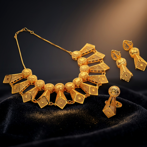 Conjunto de Collares Chapados en Oro, Diseño Turco Tradicional, Joyería de Moda Estilo Dubái, Conjunto de Joyería Larga - Product Image 2