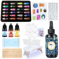 TOYSRUNNER Kit de Bricolage en Silicone pour Création de Bijoux, Époxy Transparent Dur à Durcissement Rapide, Moules pour Pendentifs et Boucles d'Oreilles