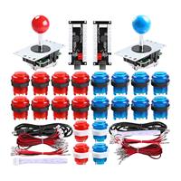 Kit de Contrôleur DIY pour Boutons d'Arcade et Joysticks 2 Joueurs pour Windows Raspberry Pi, Joysticks 5 Broches X5, 20 Boutons Poussoirs HG