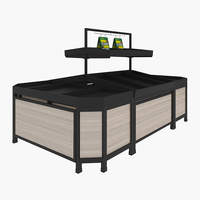 Custom Metaal En Hout Fruit Groente Tray Supermarkt Rack Display Stand Voor Winkel Fruit Display