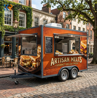 Camion de restauration professionnel robuste pour événements extérieurs, spécialités de poisson et frites, kiosque à fruits de mer