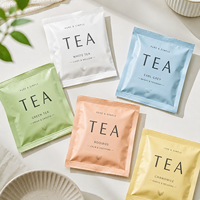 Sachets de thé plats en plastique avec logo personnalisé, qualité alimentaire 100%, vente en gros, emballage pour sachets de thé en poudre, sachets de café