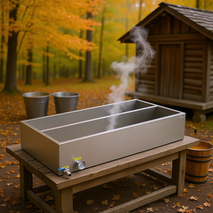 กระทะระเหยสแตนเลส 304 พร้อมวาล์วและเทอร์โมมิเตอร์สำหรับทำน้ำเชื่อมเมเปิ้ล - Product Image 2