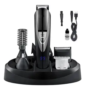 Cross-border new arrival multifunctional electric clipper fully washable LCD electric shaver eyebrow trimming 5 in 1 suit