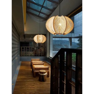 Wooden Birdcage Chandelier Round E27 LED Light Source Single Head For Restaurant Teahouse Bar Counter Leisure Venues - Product Image 1