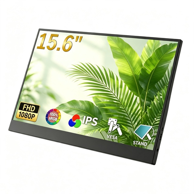 15.6Inch Portable Monitor for Laptop, 1080P 72 NTSC 100 SRGB USB C Travel External Second Computer Screen with HDR
