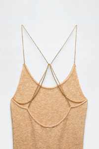 Nouvelle arrivée 2024 <span class=keywords><strong>Robe</strong></span> en tricot 100% coton personnalisée pour femmes Encolure halter <span class=keywords><strong>Robe</strong></span> décontractée en tricot d'hiver - Product Image 2