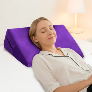 Custom Velvet Triangular Backrest Pillow for Bed Reading <b>Sofa</b> Lounge <b>Support</b> Wedge Cushion Memory Foam Pillow - Product Image 1