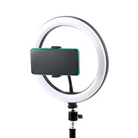 Anneau lumineux LED de 14 pouces, 12W, alimenté par USB, à intensité variable, couleur réglable, blanc chaud, pour diffusion en direct