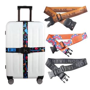 Customized Polyester Woven Logo Webbing Bag <b>Strap</b> TSA Luggage Belt Adjusts Travel <b>Straps</b> for <b>Suitcases</b> - Product Image 2