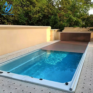 Couverture de <span class=keywords><strong>piscine</strong></span> automatique en alliage d'aluminium léger, <span class=keywords><strong>volet</strong></span> roulant <span class=keywords><strong>électrique</strong></span> de sécurité avec lames métalliques rigides <span class=keywords><strong>pour</strong></span> piscines de luxe - Product Image 3