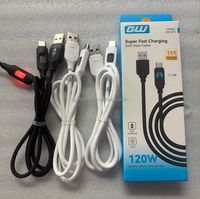 Cable USB Tipo C 6A de Carga Súper Rápida, Cable de Silicona Suave con Indicador LED de 1M, Cable de Datos para Todos los Teléfonos Android