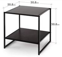 Table d'appoint moderne multifonction en métal et bois avec cadre noir pour salon, meubles de maison