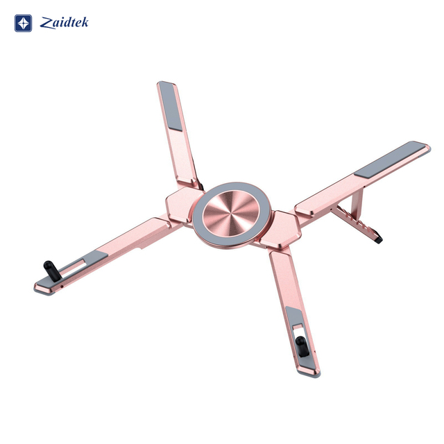 Aluminum Alloy 360-degree Rotating Magnetic Clip Notebook Stand Portable Folding Tablet PC Camera Live-streaming Mobile Phone