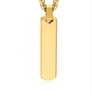 Gioielli in Offerta, Semplice Ciondolo in Acciaio Inossidabile, Collana Geometrica Rettangolare Tridimensionale, <span class=keywords><strong>Accessori</strong></span> Moda <span class=keywords><strong>Uomo</strong></span> - Product Image 6