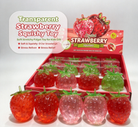 Jouet Squishy Fraise en Cristal, Doux comme la Vaseline, Fruité Réaliste, Anti-stress Sensoriel, Cadeaux et Favors de Fête