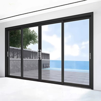 Pintu Geser Tersembunyi Interior Kustom Berbahan Aluminium dengan Kaca Tersembunyi Model Pocket Slide untuk Teras Hunian Modern