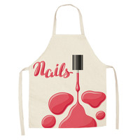 Vernis à ongles rouge à lèvres maquillage motif impression tabliers pour enfants et adultes tablier en lin cuisine cuisson peinture porter 17 couleurs