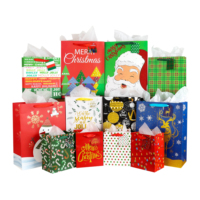 Bolsa de Papel Kraft Ecológica de Lujo Reciclable al por Mayor, Bolsa de Regalo de Papel Navideña con su Propio Logotipo