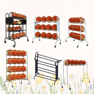 Roues de chariot à billes multifonctionnelles en métal Support de stockage de type debout pratique Supports de produits imprimés avec logo personnalisé OEM ODM Bienvenue - Product Image 6